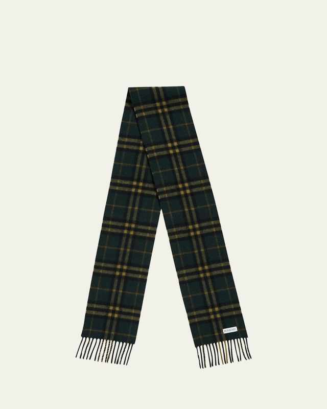 Men's Cashmere Medium Check Scarf